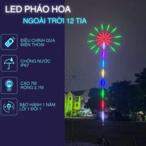 Led phóa hoa 2D ngoài trời 12 tia chuẩn IP 68